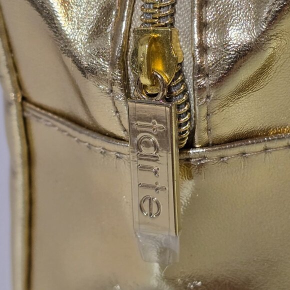 Tarte Cosmetic Gold Boxy Makeup Bag NWOT - Picture 2 of 4